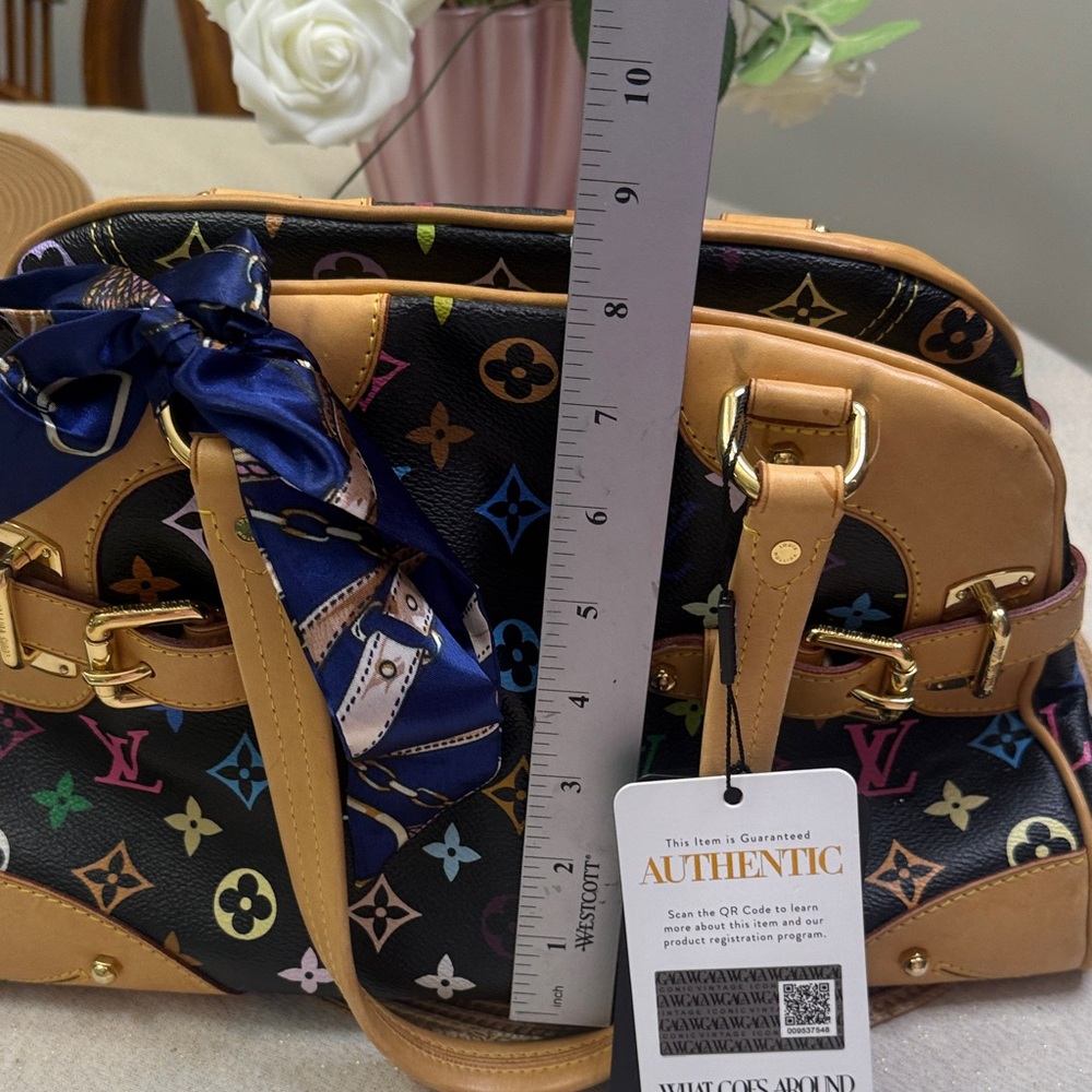 Louis Vuitton Authentic ๐ฏ Macadamia Black Multi Claudia Designer Women's Bag - Picture 15 of 17